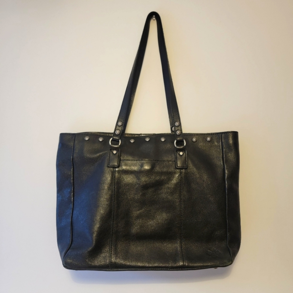 Patricia Nash Black Leather Solaro XL Tote Bag